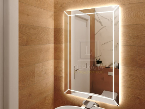 Зеркало для ванной с подсветкой Лайн 80х100 см
