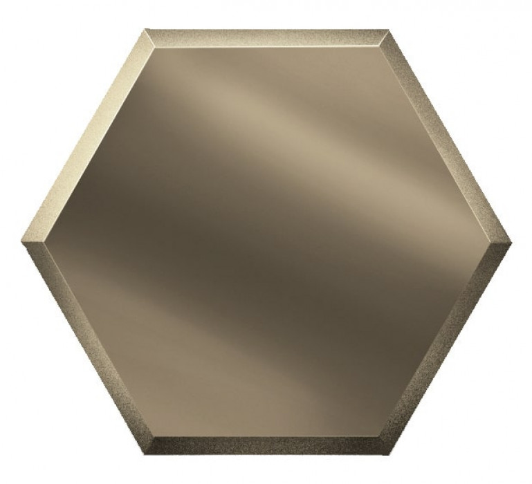 Шестигранная зеркальная плитка соты бронза 200х173 мм